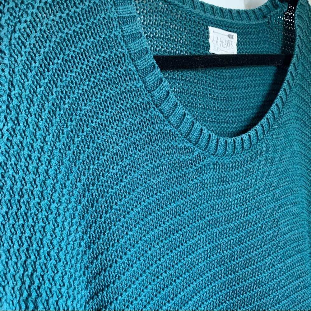 LA Hearts Green Cable Knit Pullover Sweater, Size Large - Picture 4 of 6